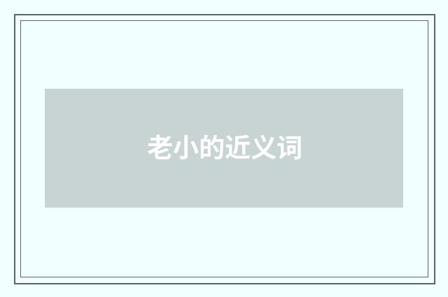 老小的近义词