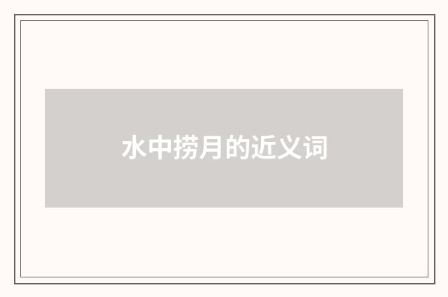 水中捞月的近义词