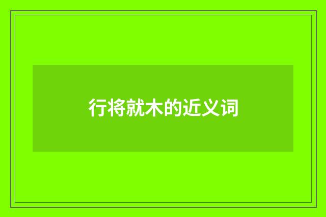行将就木的近义词