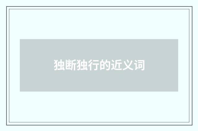 独断独行的近义词