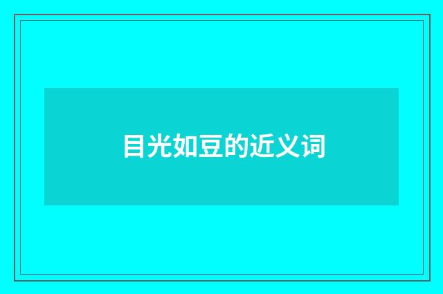 目光如豆的近义词