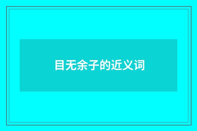 目无余子的近义词