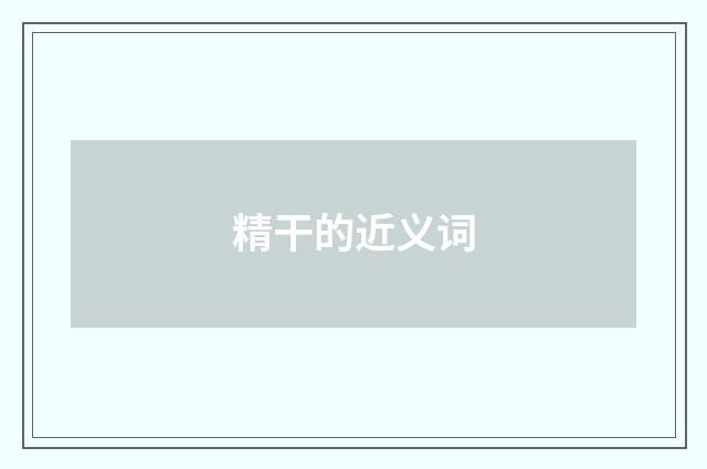 精干的近义词