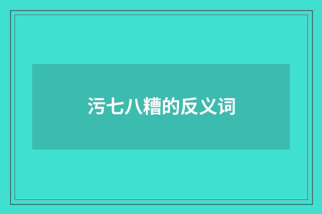 污七八糟的反义词