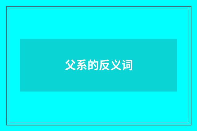 父系的反义词