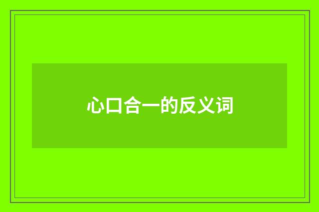 心口合一的反义词