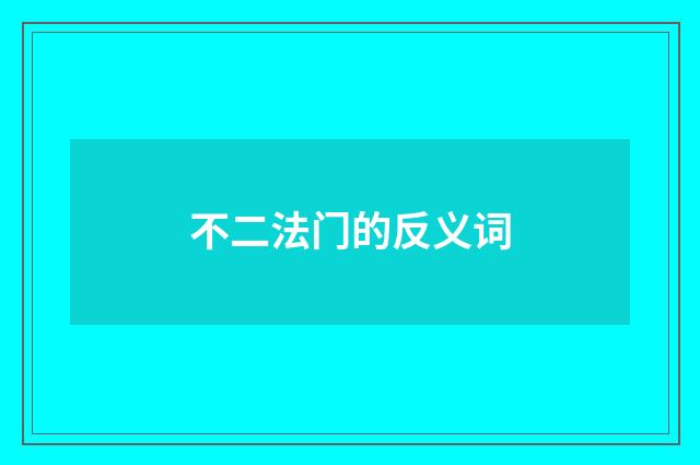 不二法门的反义词