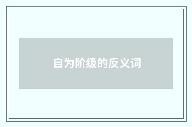 自为阶级的反义词