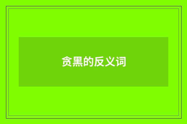 贪黑的反义词