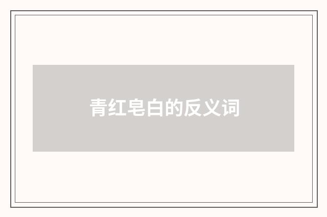 青红皂白的反义词