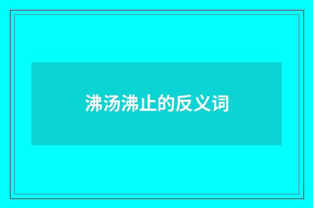 沸汤沸止的反义词