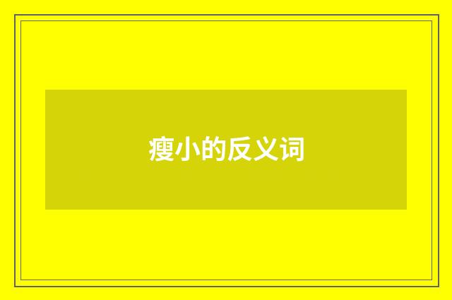瘦小的反义词