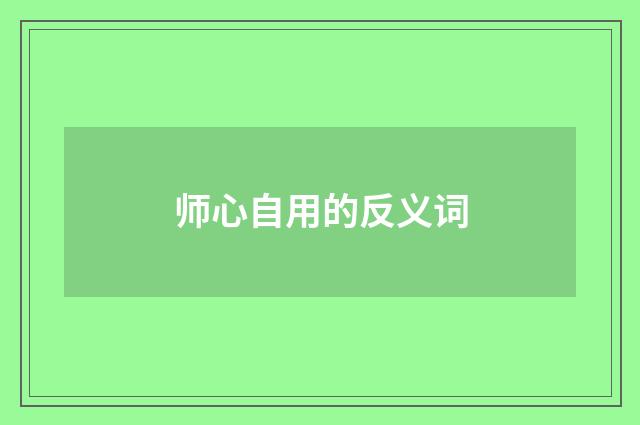 师心自用的反义词
