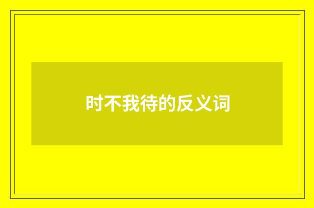 时不我待的反义词