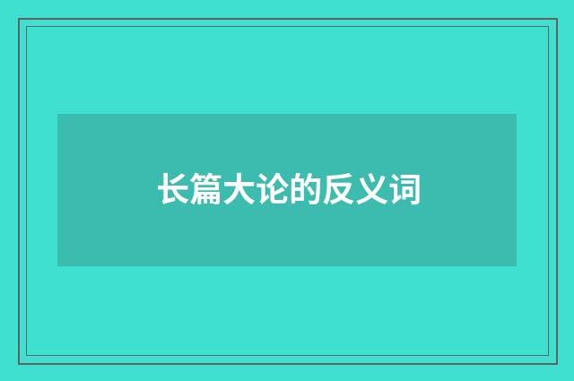 长篇大论的反义词
