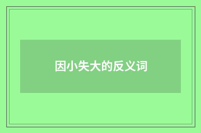 因小失大的反义词