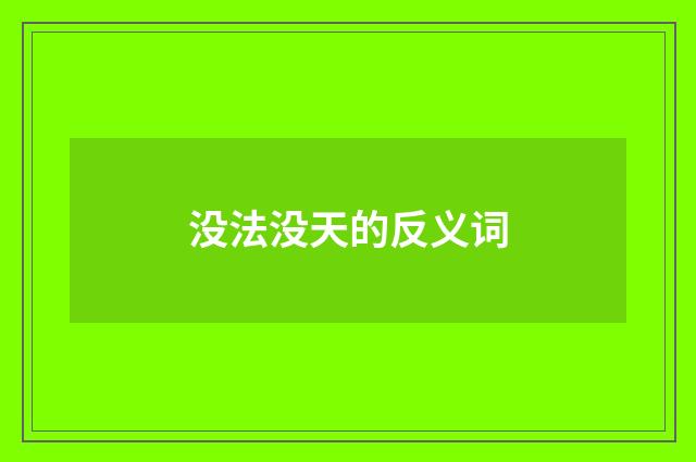 没法没天的反义词