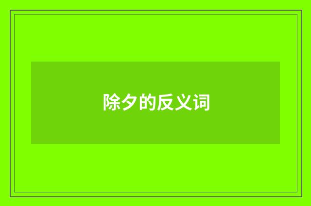 除夕的反义词