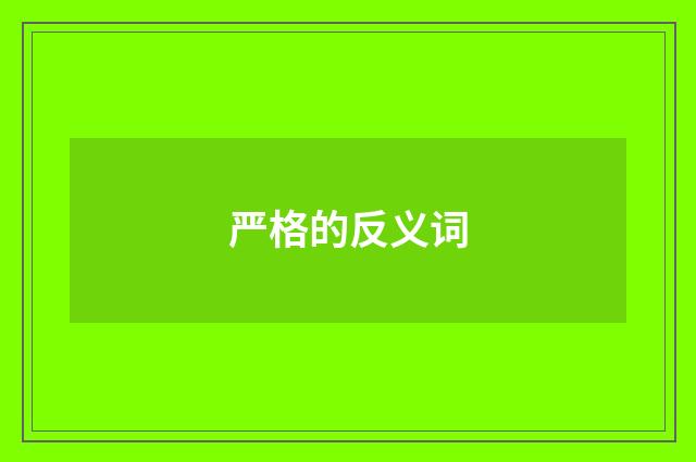 严格的反义词