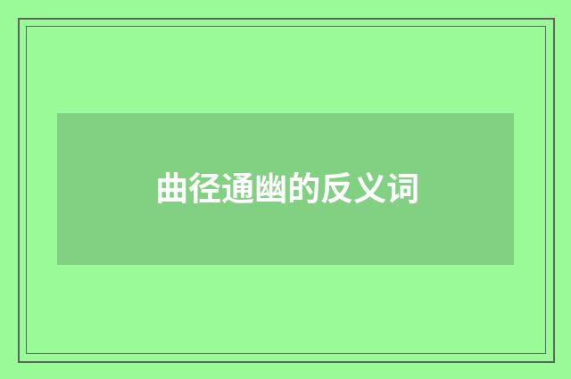 曲径通幽的反义词