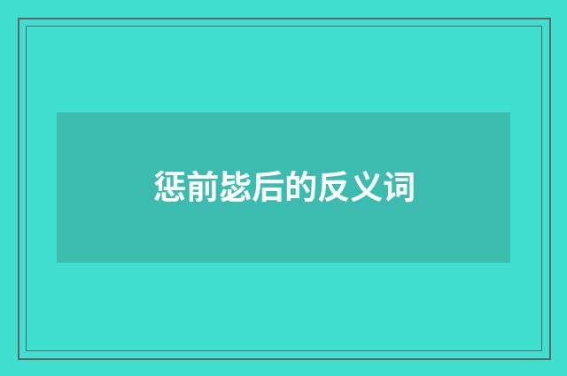 惩前毖后的反义词