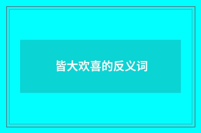皆大欢喜的反义词