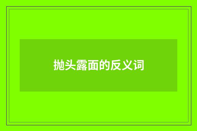 抛头露面的反义词