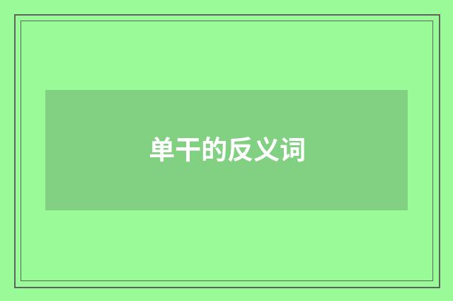 单干的反义词