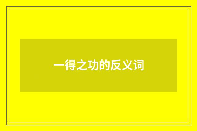 一得之功的反义词