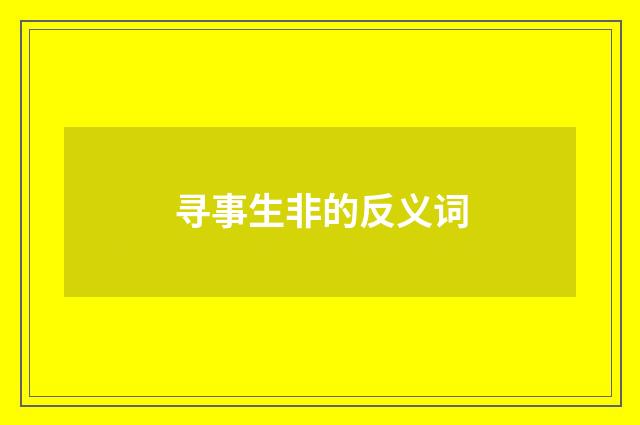 寻事生非的反义词
