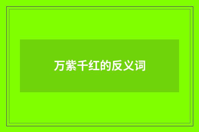 万紫千红的反义词