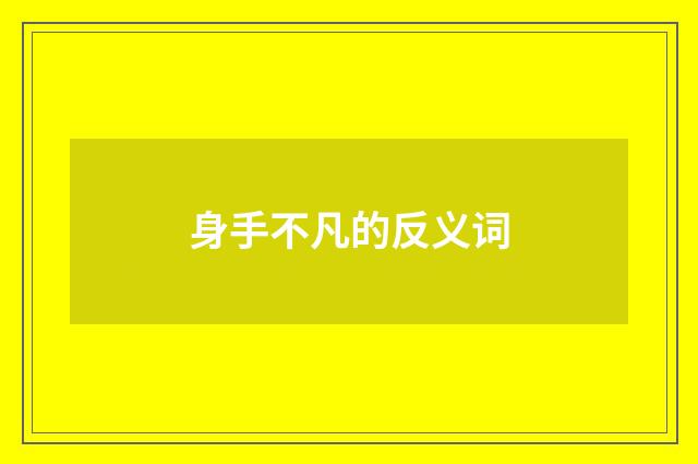 身手不凡的反义词