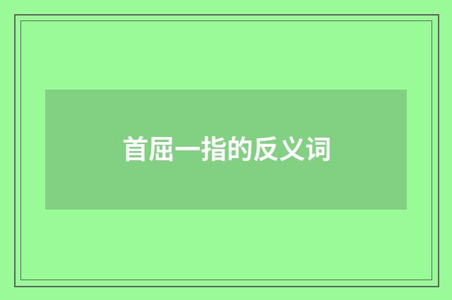 首屈一指的反义词