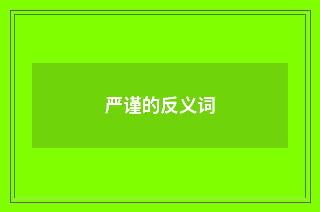 严谨的反义词