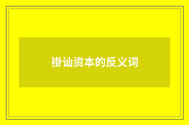 褂讪资本的反义词