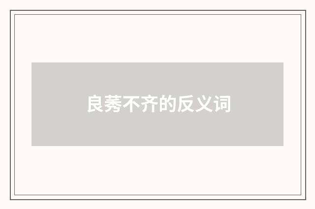 良莠不齐的反义词