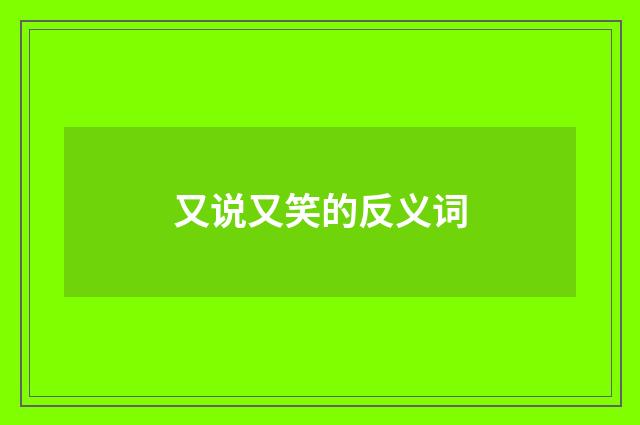 又说又笑的反义词