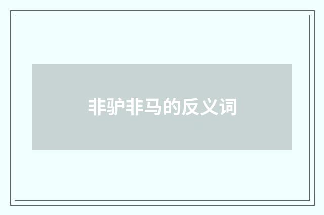 非驴非马的反义词