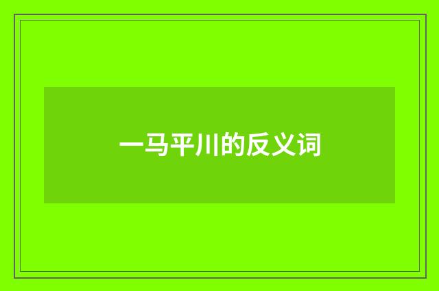 一马平川的反义词