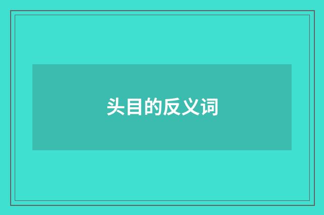 头目的反义词