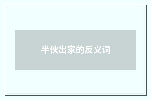 半伙出家的反义词