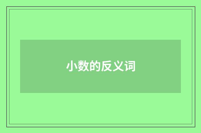 小数的反义词