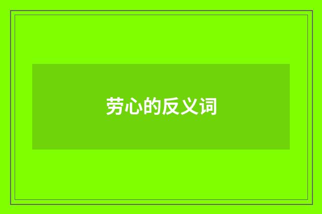 劳心的反义词
