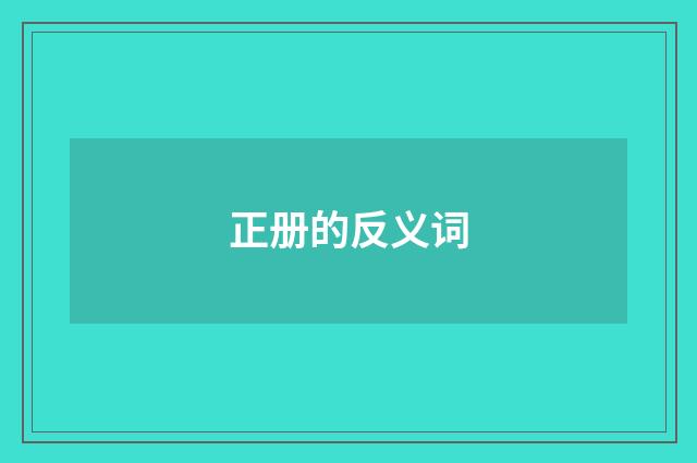 正册的反义词