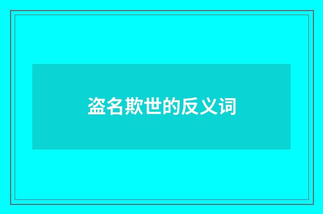 盗名欺世的反义词