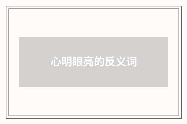 心明眼亮的反义词