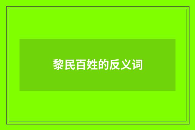 黎民百姓的反义词