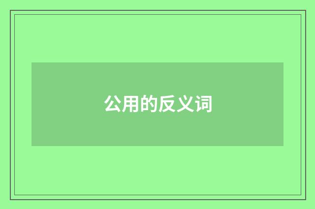 公用的反义词