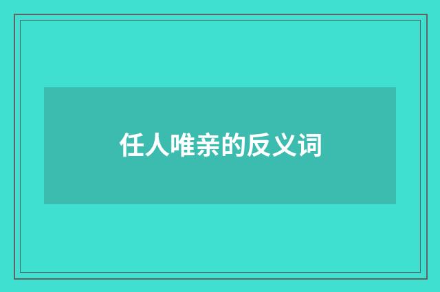 任人唯亲的反义词