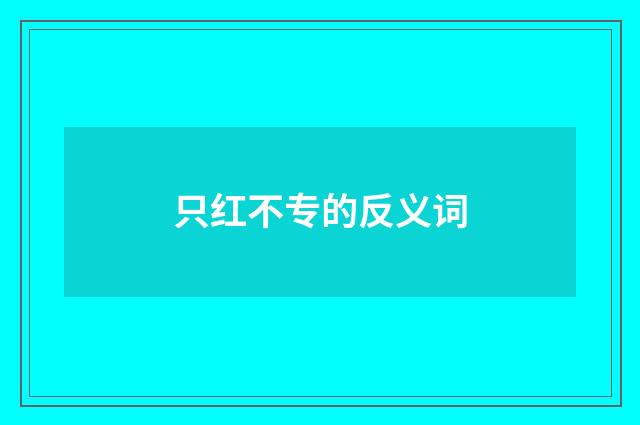 只红不专的反义词